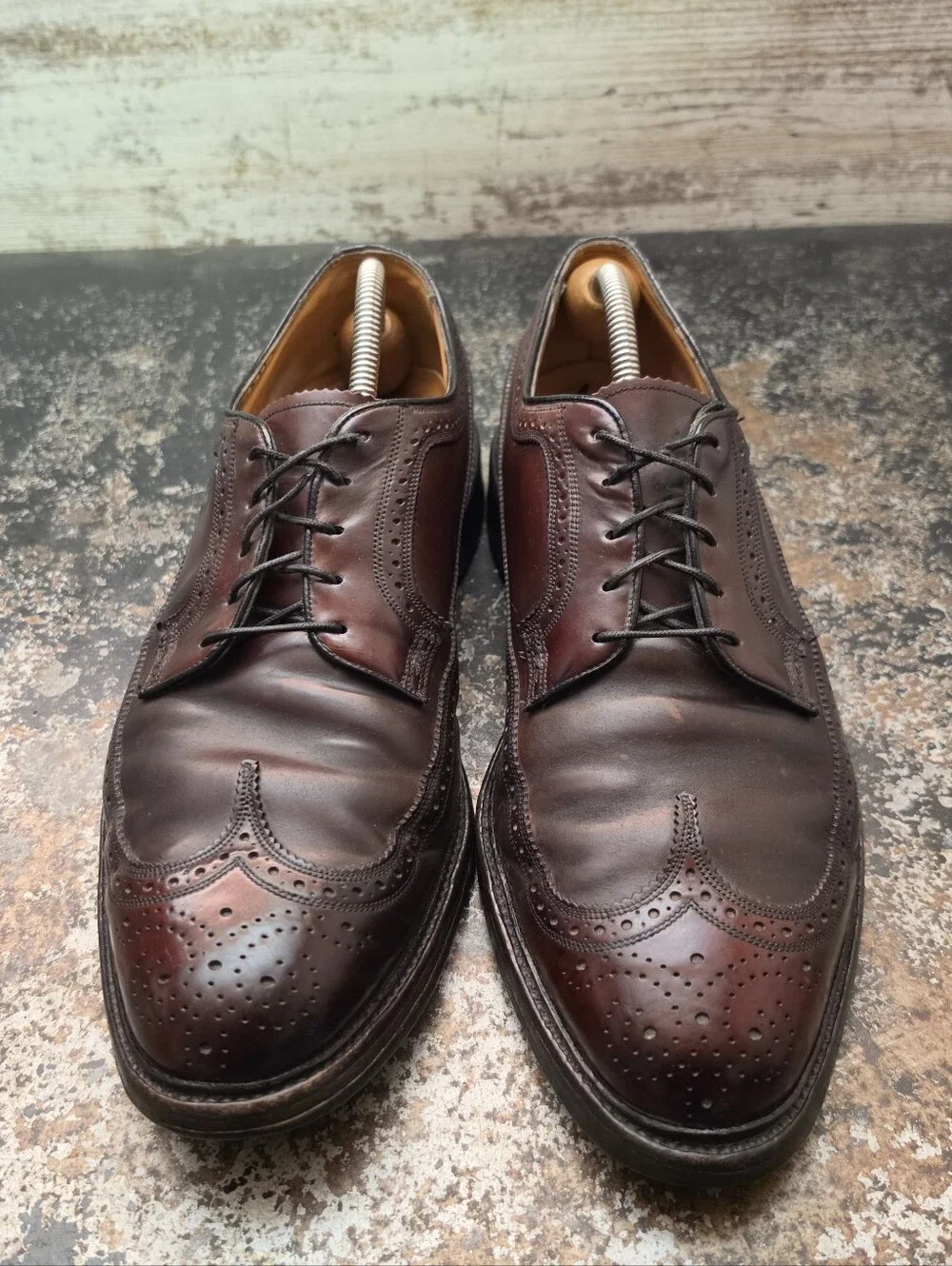 Florsheim Royal Imperial Wingtip Oxford Shoes Sz 12 Shell Cordovan V Cleat 93605